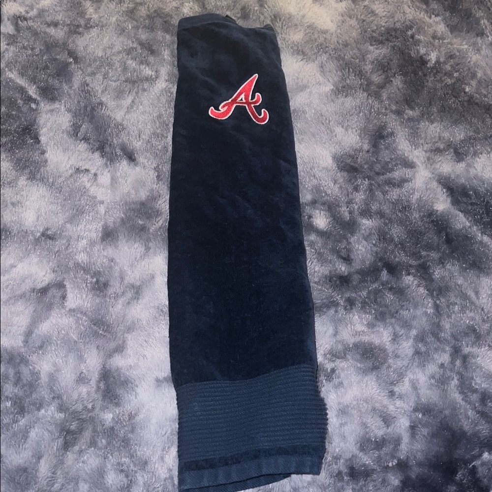Navy Blue Sports golf Towel with Red Logo